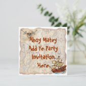 Piraten-Geburtstags-Party Einladung (Stehend Vorderseite)