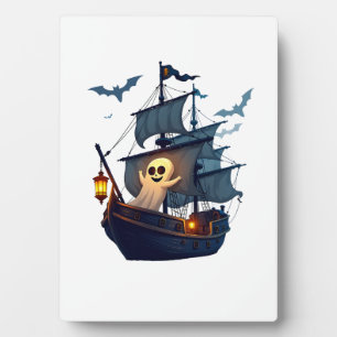 Piraten-Geisterschiff � Gruseliges Halloween-T-Shi Fotoplatte