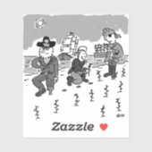 Piraten grasen mit einem Holzsteg. Funny Aufkleber (Blatt)