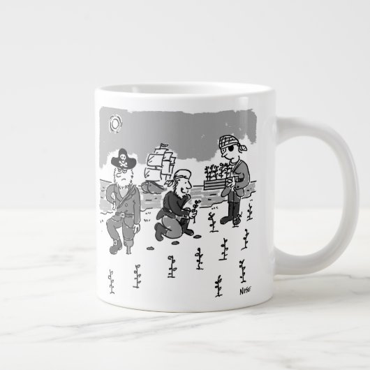 Piraten grasen mit einem Holzsteg. Funny Jumbo-Tasse (Rechts)