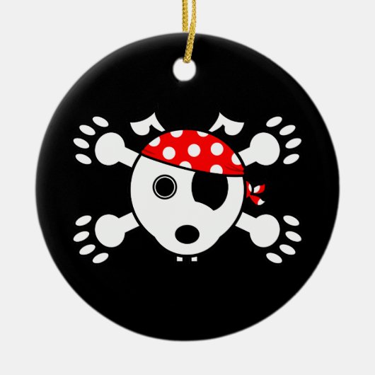 Piraten-Hund Keramikornament (Vorne)
