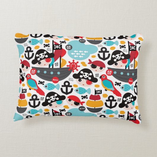 Piraten im Retro-Segment Dekokissen (Rückseite)