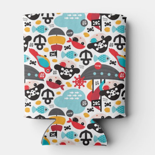 Piraten im Retro-Segment Dosenkühler (Rückseite)