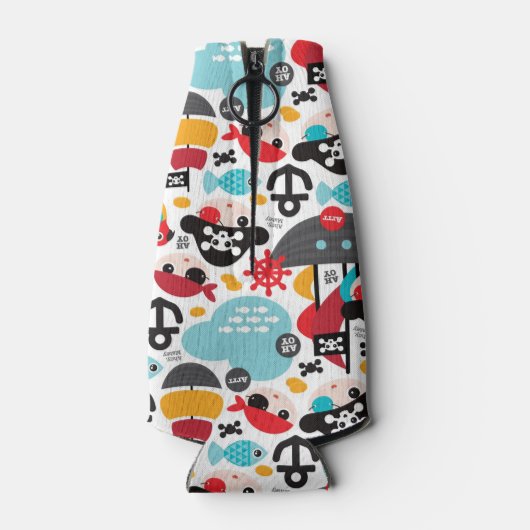 Piraten im Retro-Segment Flaschenkühler (Rückseite)