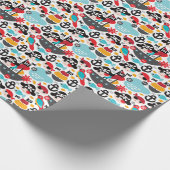 Piraten im Retro-Segment Geschenkpapier (Ecke)