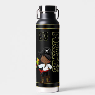 Piraten individuell gestaltete schwarze Sportmanns Trinkflasche