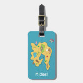 Piraten-Insel-Abenteuer-Schatz-Karte für Jungen Gepäckanhänger (Vorderseite vertikal)