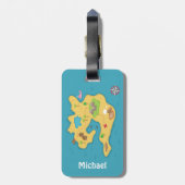 Piraten-Insel-Abenteuer-Schatz-Karte für Jungen Gepäckanhänger (Rückseite vertikal)