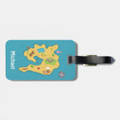 Piraten-Insel-Abenteuer-Schatz-Karte für Jungen Gepäckanhänger (Rückseite horizontal)