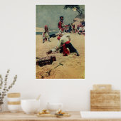 Piraten kämpfen um Schätze Poster (Küche)