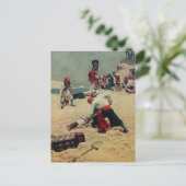 Piraten kämpfen um Schätze Postkarte (Stehend Vorderseite)