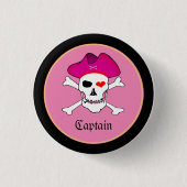 Piraten & Kapitän "Grace" - Schatzinsel /Mädchen Button (Vorderseite)