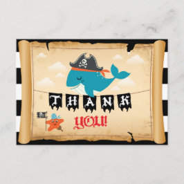 Piraten-Kapitän Whale Starfish Matey Thank Sie Dankeskarte