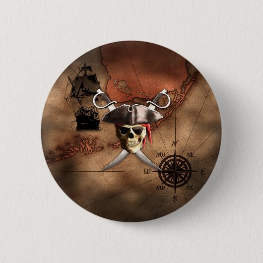 Piraten-Karte Button (Vorderseite)
