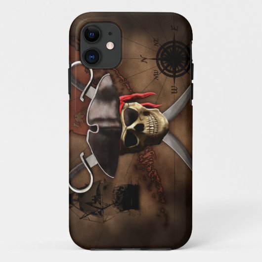 Piraten-Karte Case-Mate iPhone Hülle (Rückseite)