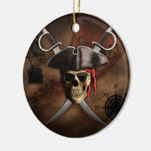 Piraten-Karte Keramik Ornament (Links)