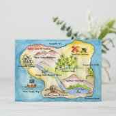 Piraten-Karten-Party Einladung 5" x 7" (Stehend Vorderseite)