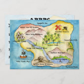 Piraten-Karten-Party Einladung 5" x 7" (Vorne/Hinten)