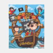 Piraten-Kinder-Geburtstagsgeschenk Fleecedecke (Vorderseite)