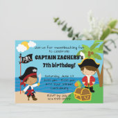 Piraten-Kindergeburtstag-Party Einladung (Stehend Vorderseite)