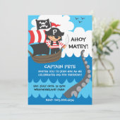 Piraten-Kindergeburtstags-Einladungen Einladung (Stehend Vorderseite)