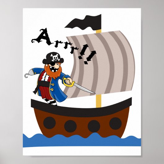 Piraten-Kinderzimmerposter Poster (Vorne)