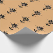 Piraten-Kompass-Rose und Anker-Papier Geschenkpapier (Ecke)