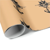 Piraten-Kompass-Rose und Anker-Papier Geschenkpapier (Rolleneckpunkt)