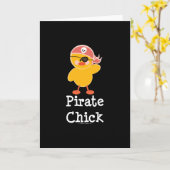 Piraten-Küken-Gruß-Karte Karte (Gelbe Blume)
