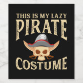 Piraten - Lazy Pirate Costume Weinetikett (Einzelnes Label)