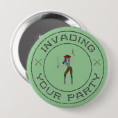Piraten-Mädchen-Knopf Button (Vorne & Hinten)