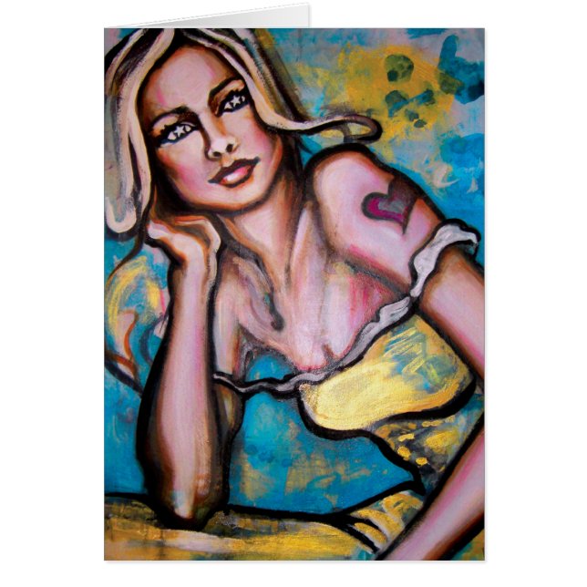 "Piraten-Mädchen-" Kunst-Druck-Karte (Vorne)