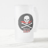 Piraten Mattglas Bierglas (VorderseiteRechts)
