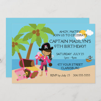 Piraten mit Peg Leg Geburtstagspartei Einladung