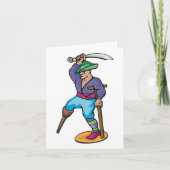 Piraten mit Peg Leg und Schwert Karte (Vorderseite)