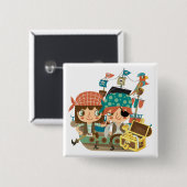 Piraten mit Schatz Button (Vorne & Hinten)