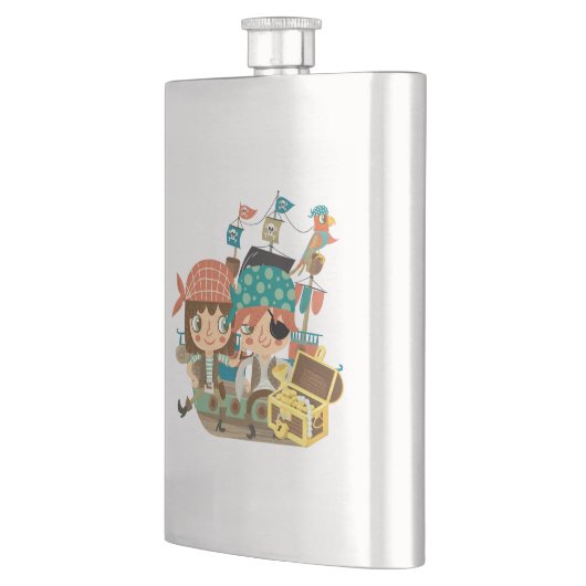 Piraten mit Schatz Flachmann (Links)