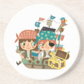 Piraten mit Schatz Getränkeuntersetzer (Vorne)