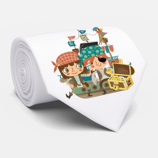 Piraten mit Schatz Krawatte (Gerollt)