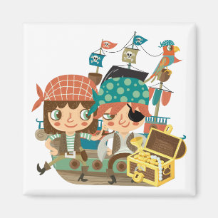 Piraten mit Schatz Magnet