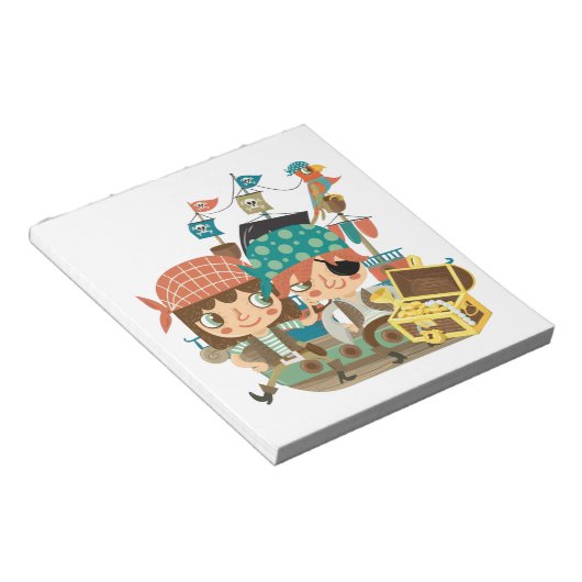 Piraten mit Schatz Notizblock (angewinkelt)