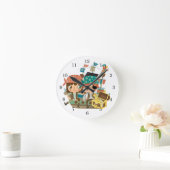 Piraten mit Schatz Runde Wanduhr (Zuhause)