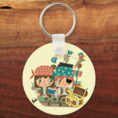 Piraten mit Schatz Schlüsselanhänger (Vorderseite)