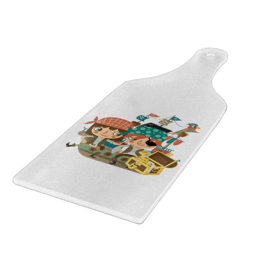 Piraten mit Schatz Schneidebrett (Ecke)