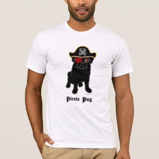 Piraten-Mops - Schwarzes T-Shirt