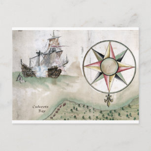Piraten nehmen Royal Navy vor der Küste Bahamas in Postkarte