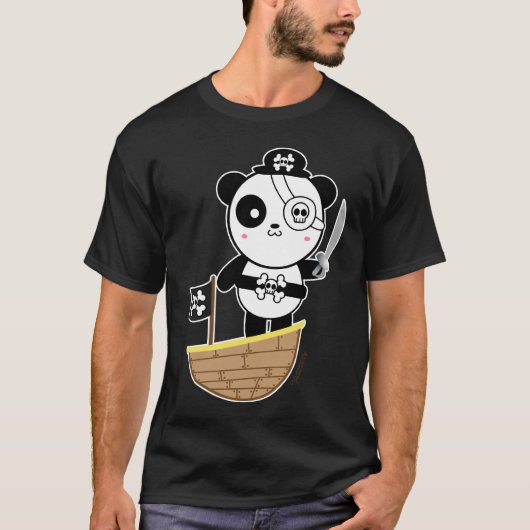 Piraten-Panda-Bär T-Shirt (Vorderseite)