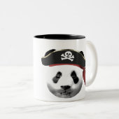 Piraten-Panda-Tasse Zweifarbige Tasse (VorderseiteRechts)