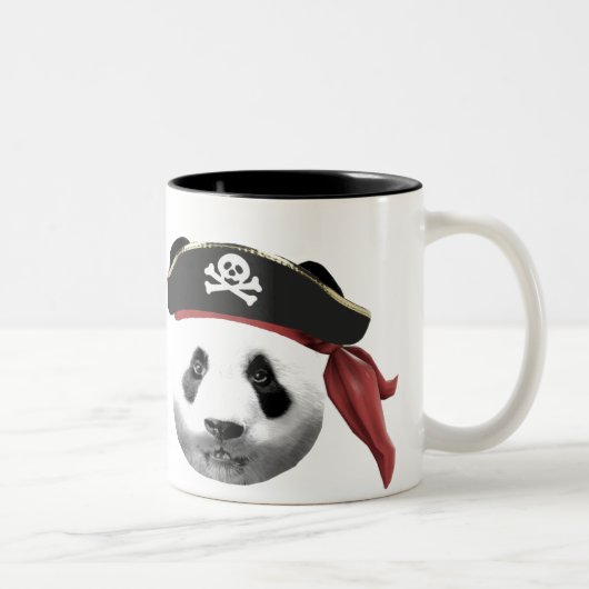 Piraten-Panda-Tasse Zweifarbige Tasse (Rechts)
