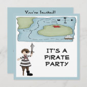 Piraten-Party Einladungen (Vorne/Hinten)